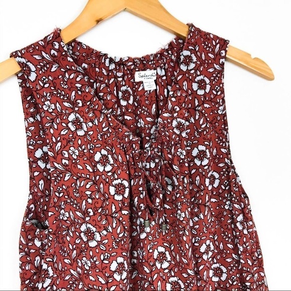 Splendid Red & blue Floral Tank Dress XS X-Small - Picture 5 of 7